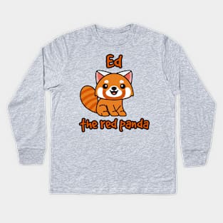 Ed the red panda Kids Long Sleeve T-Shirt